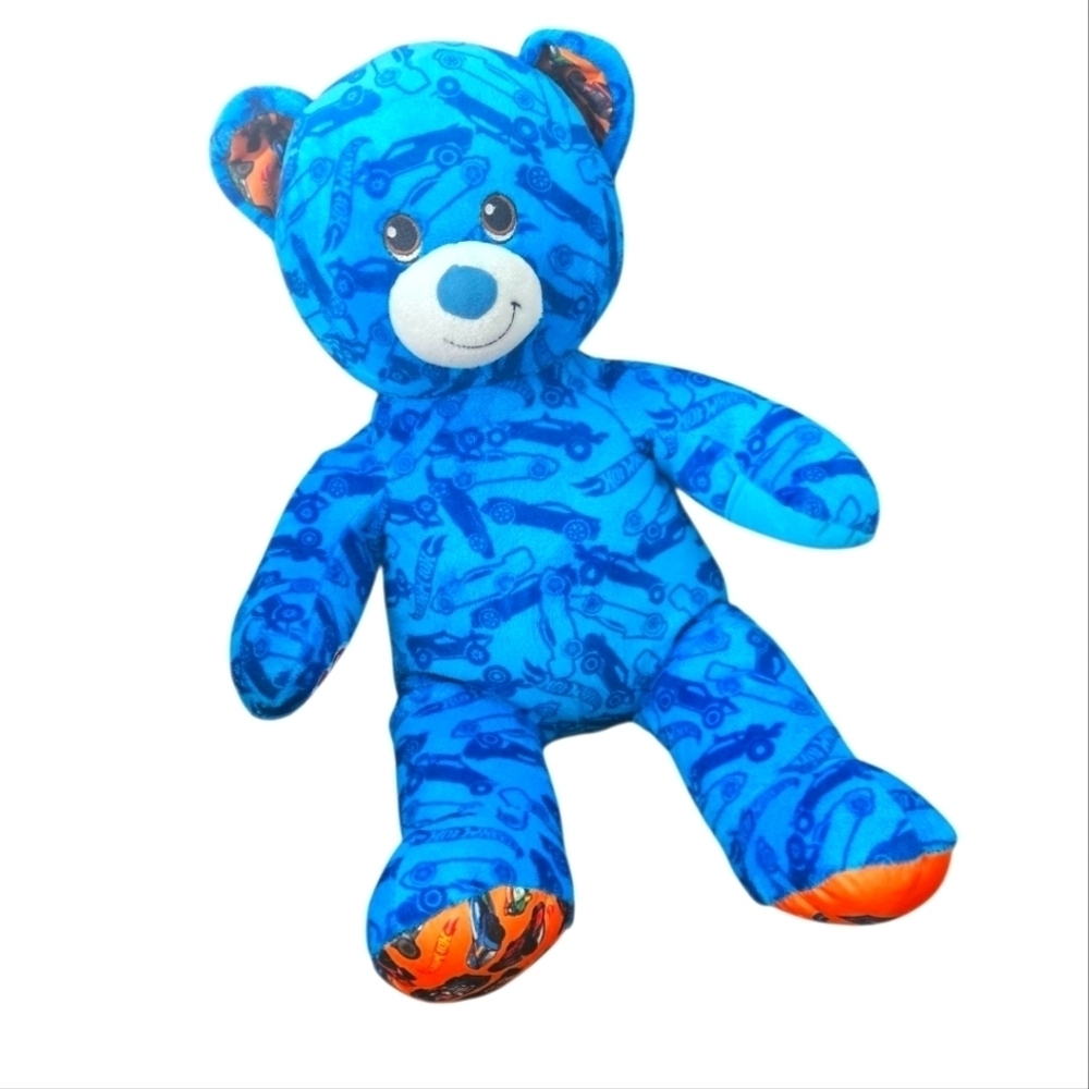 Build-A-Bear Workshop 16" Plush Hot Wheels Print 50th Anniversary Teddy Bear